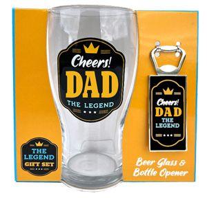 Dad Beer Glass Bottle Opener Set - Giftolicious