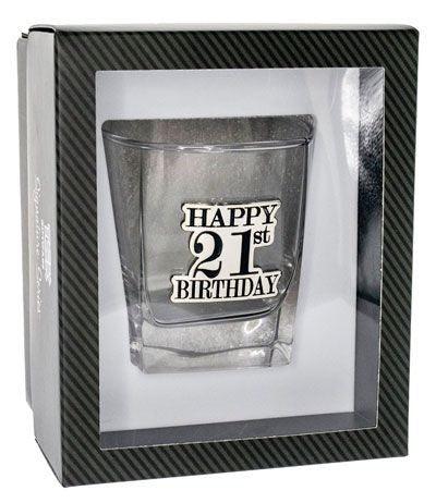 Birthday 21st Badged Scotch Glass - Giftolicious