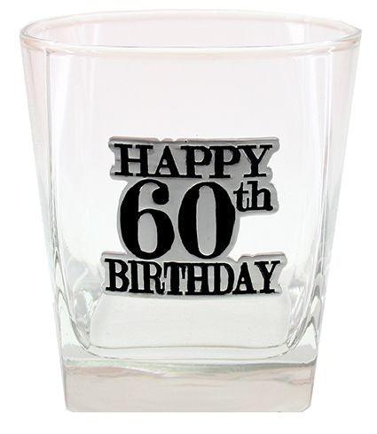 Birthday 60th Badged Scotch Glass - Giftolicious
