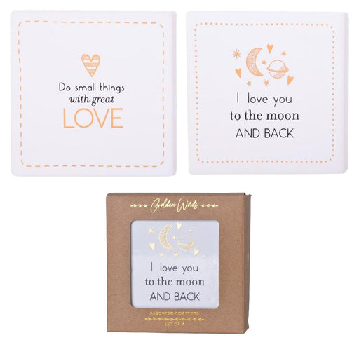 Golden Words Coasters Love - Giftolicious