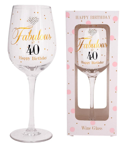 Mad Dots 40th Birthday Wine Glass - Giftolicious