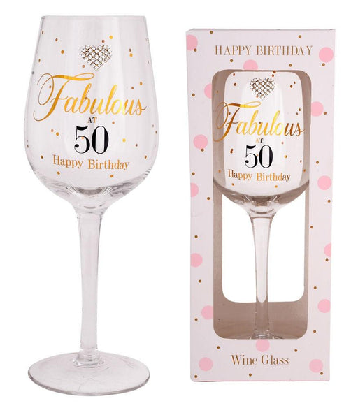 Mad Dots 50th Birthday Wine Glass - Giftolicious
