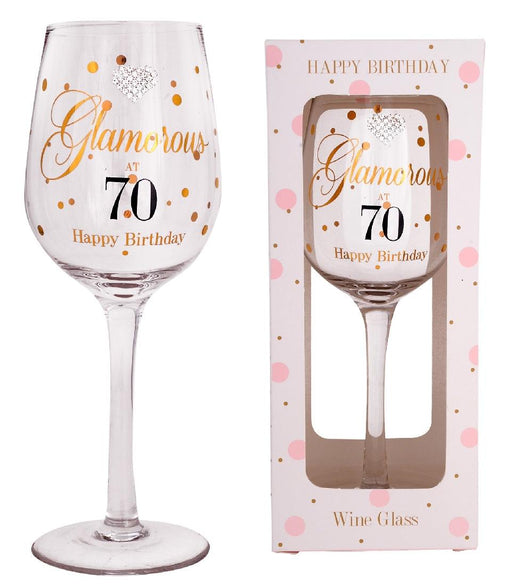 Mad Dots 70 Birthday Wine Glass - Giftolicious