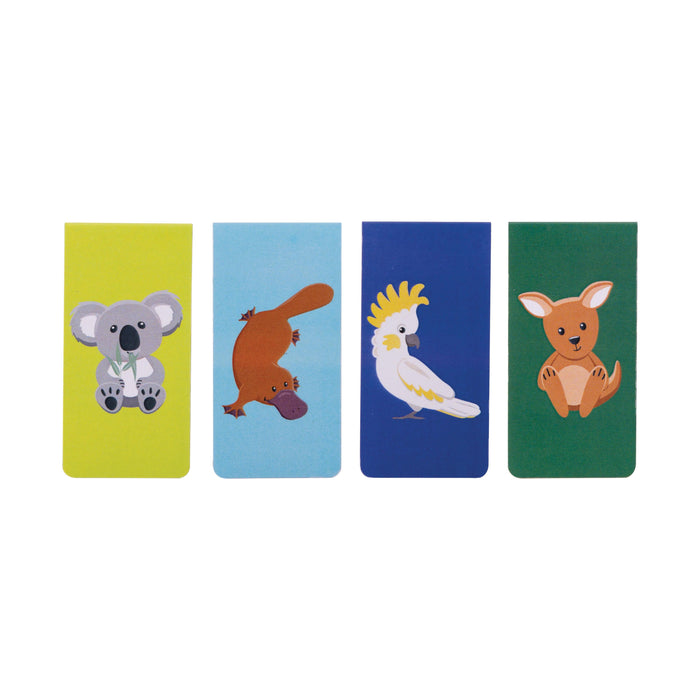 Novelty Aussie Animals Magnetic Bookmarks-set Of 4