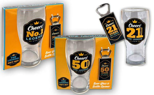 Birthday 30th Beer Glass Bottle Open Set - Giftolicious