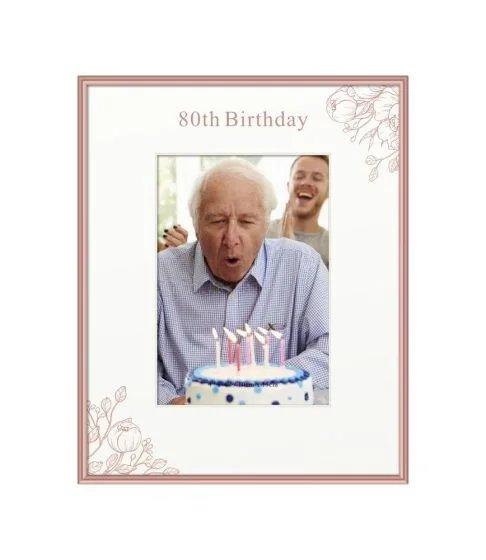 Birthday Frame Rose Gold 80th 4*6 2023 - Giftolicious