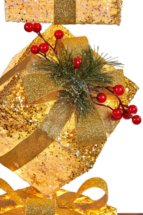 Christmas Present Display Stack With Lights­ 63cmh - Giftolicious