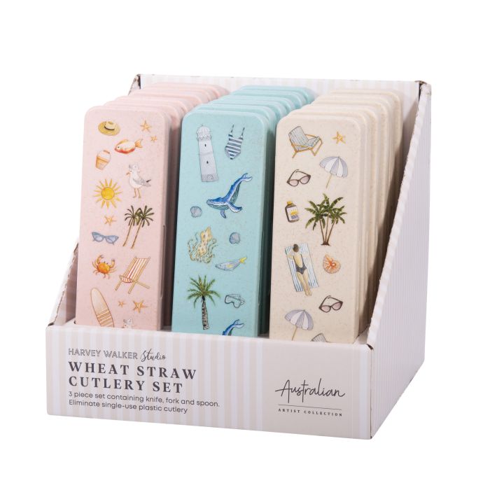 Novelty Wheat Straw Cutlery Set-she