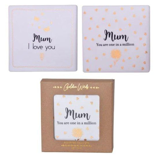 Golden Words Coasters Mum - Giftolicious