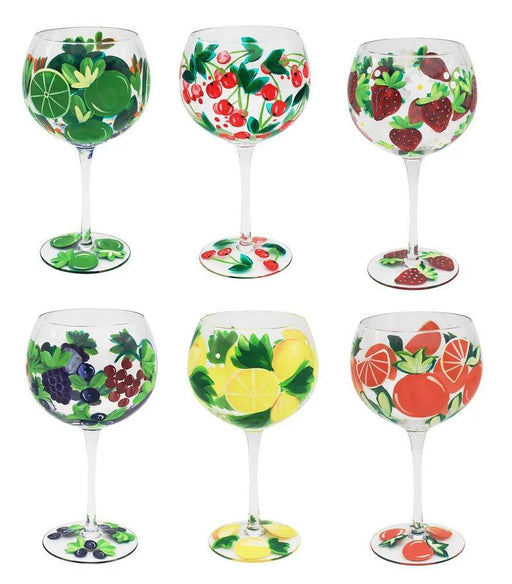 Hand Painted Fruit Gin Glass Berries - Giftolicious