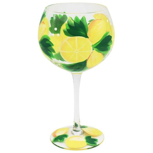 Hand Painted Fruit Gin Glass Lemon - Giftolicious