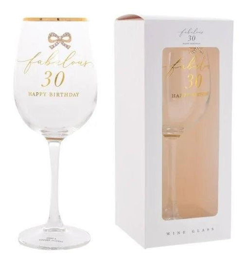Jewelled 30th Birthday Wine Glass