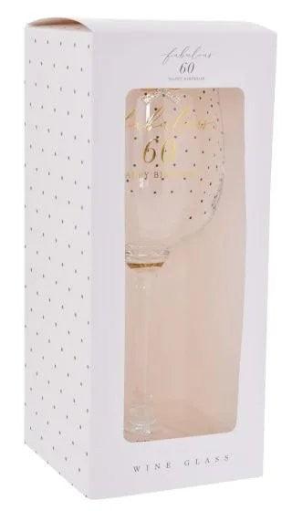 Jewelled 60th Birthday Wine Glass  Giftolicious