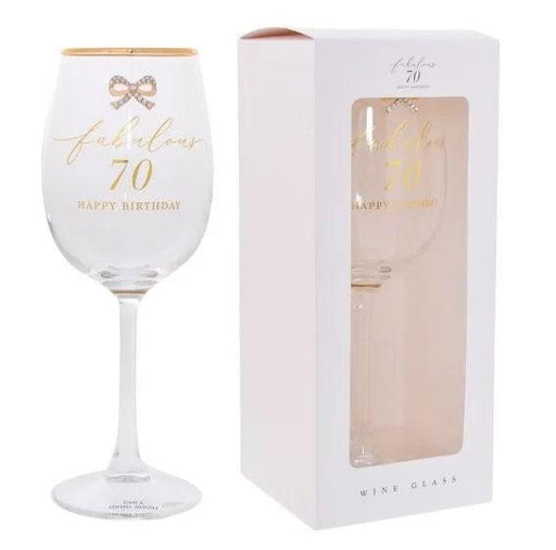 Jewelled 70th Birthday Wine Glass