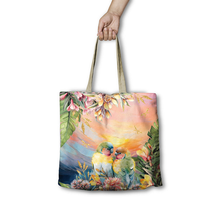 Shopping Bag Sunset Love Birds