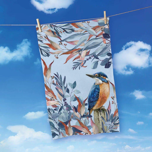 Napery Tea Towel Azure Kingfisher Tt16 - Giftolicious