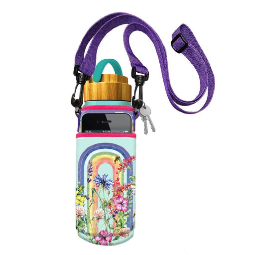 Neoprene Bottle Phone Carry All Wildflower Rainbow - Giftolicious