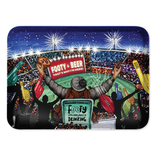 Picnic Bbq Plate Afl Footy & Beer Mbqt04 - Giftolicious
