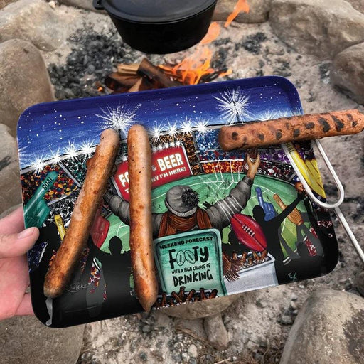 Picnic Bbq Plate Afl Footy & Beer Mbqt04 - Giftolicious