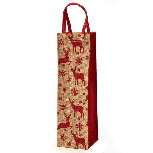 Reindeer Jute Bottle Bag - Giftolicious