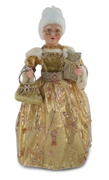 Xmas Standing Mrs Claus Gold 60cm Figurine - Giftolicious