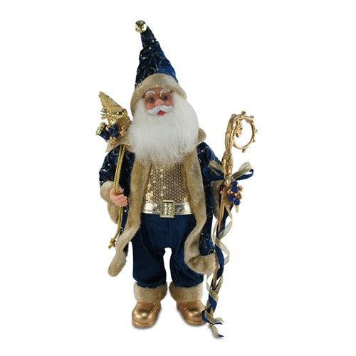 Xmas Standing Santa Royal Blue With Music 60cm Figurine - Giftolicious