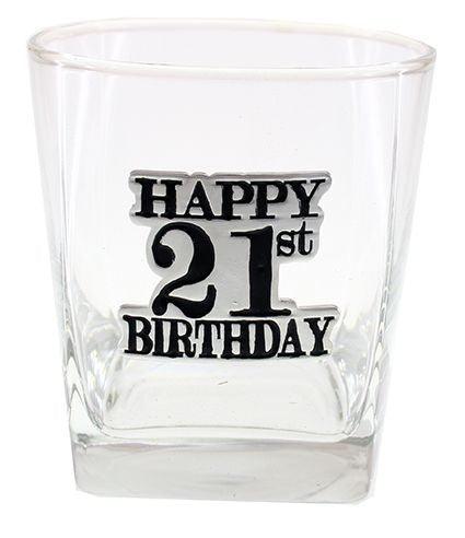 Birthday 21st Badged Scotch Glass - Giftolicious