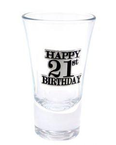 Birthday 21st Badged Shot Glass - Giftolicious