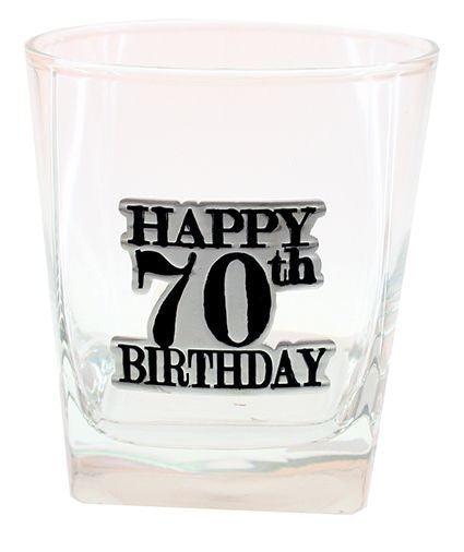 Birthday 70th Badged Scotch Glass - Giftolicious