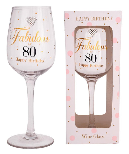 Mad Dots 80 Birthday Wine Glass - Giftolicious